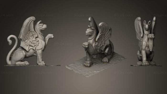 Статуэтки грифоны и драконы (Грифон, STKG_0060) 3D модель для ЧПУ станка